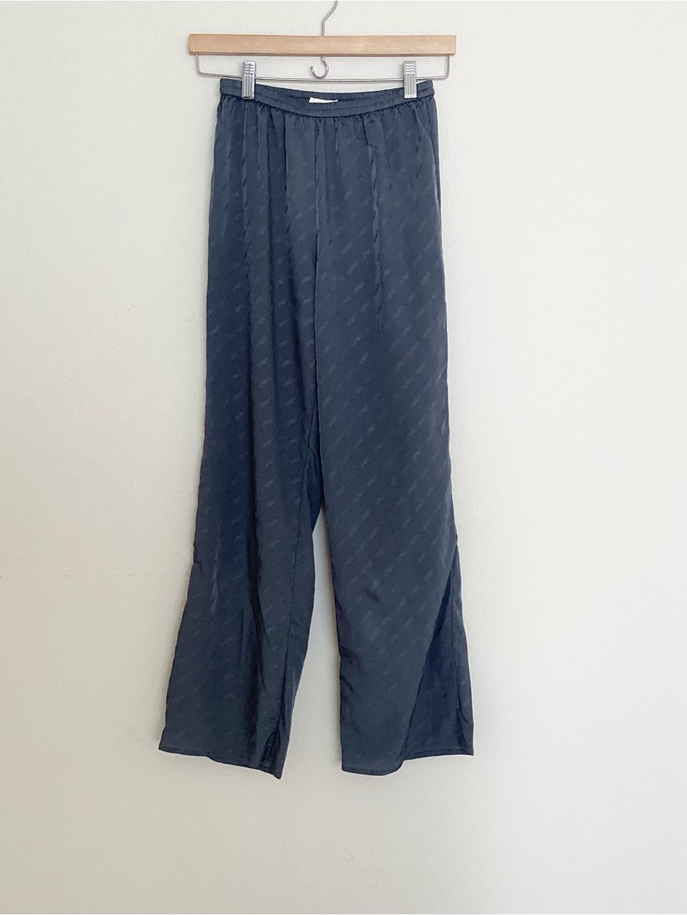 Sally LaPointe Grey Wide-Leg Pajama Pants SZ XS